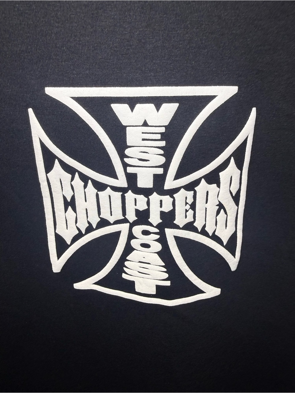 West Coast Choppers Black Tee with White Cross Logo